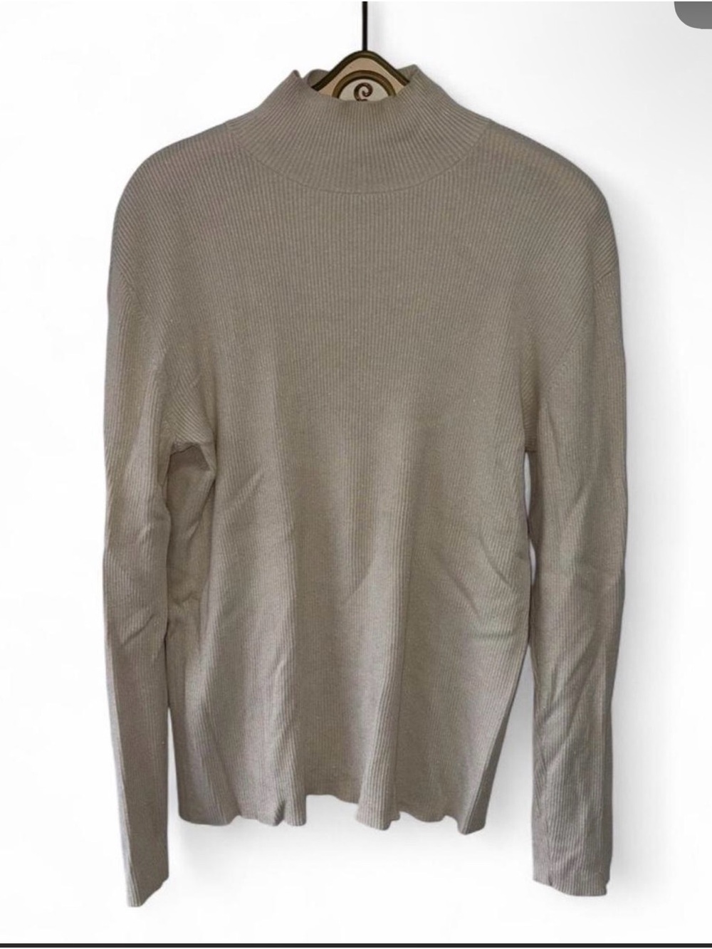 H&M Men's Light Beige Mock Neck Sweater